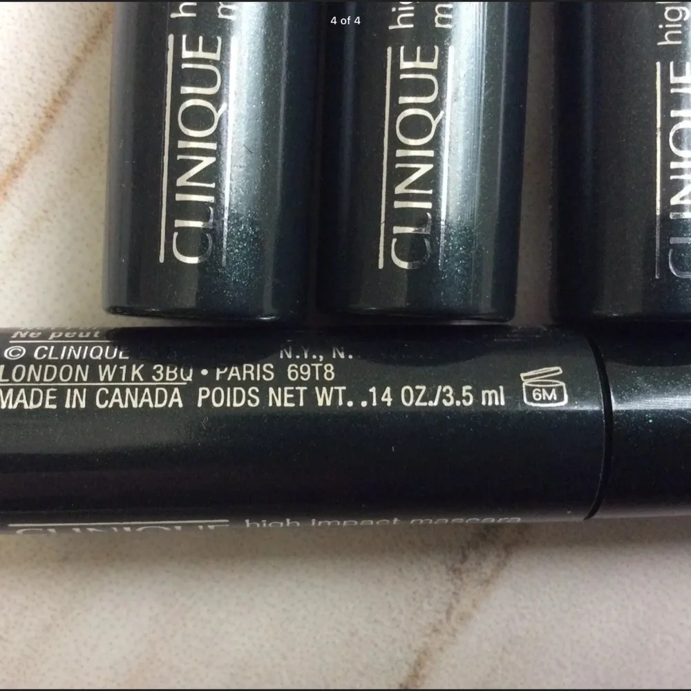 NEW CLINIQUE LOT OF 6 HIGH IMPACT MASCARAS DELUXE TRAVEL SZ 0.14 oz 01 BLACK
